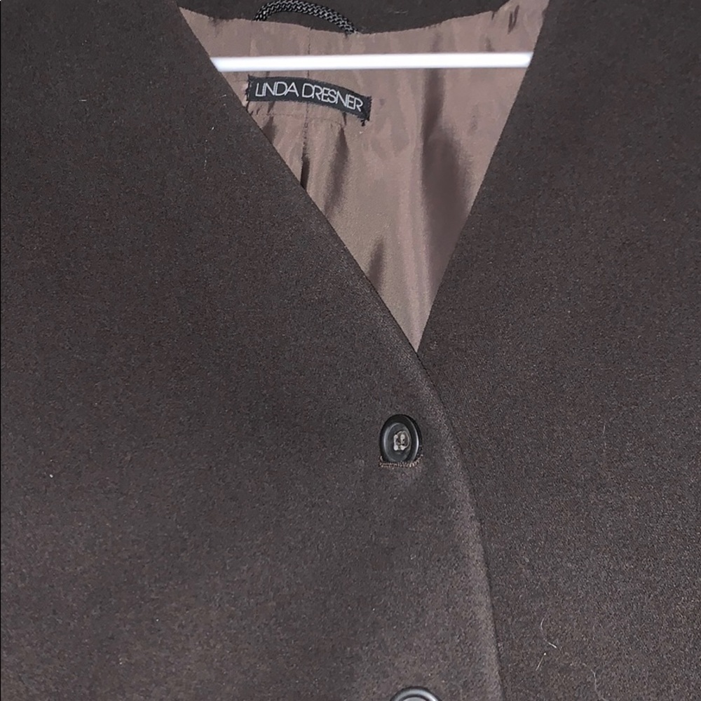 Dark Brown Wool Coat - Picture 3 of 4